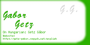 gabor getz business card